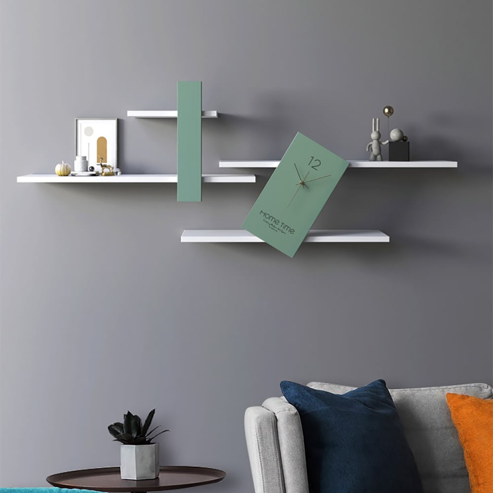 Questions et Réponses pour Étagères murales modernes Étagères flottantes en bois blanc et vert
