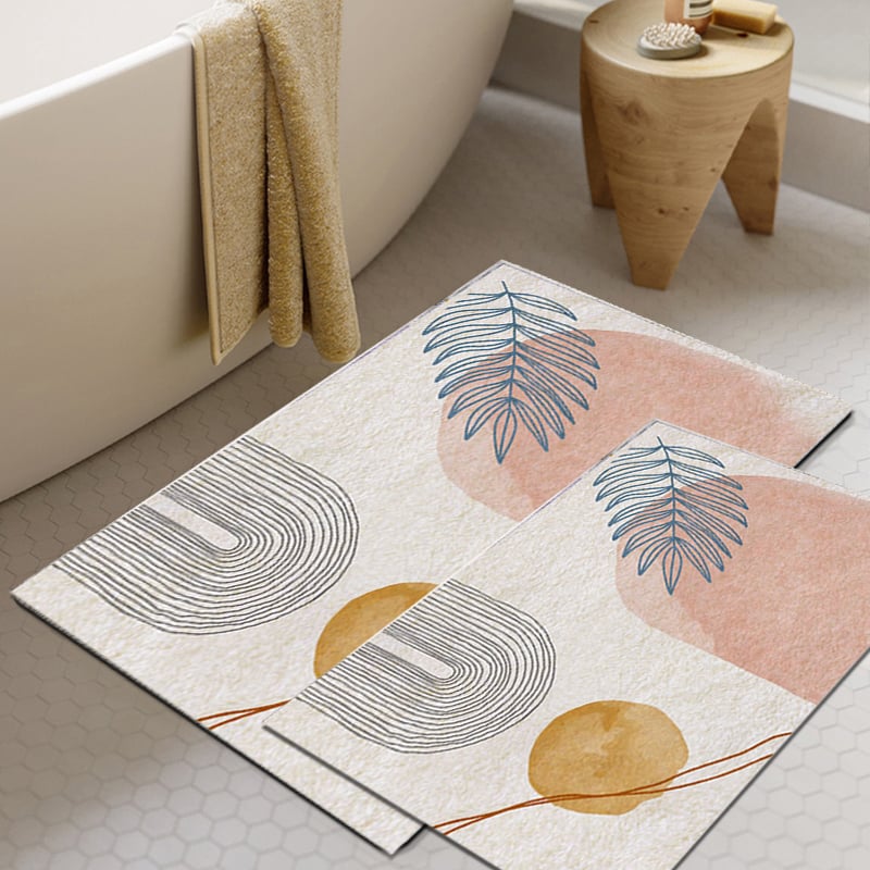 Questions and Answers for 2 Pieces Modern Non-Slip Soft Bath Mat Abstract Bathroom Rugs 400 x 600 & 500 x 800mm