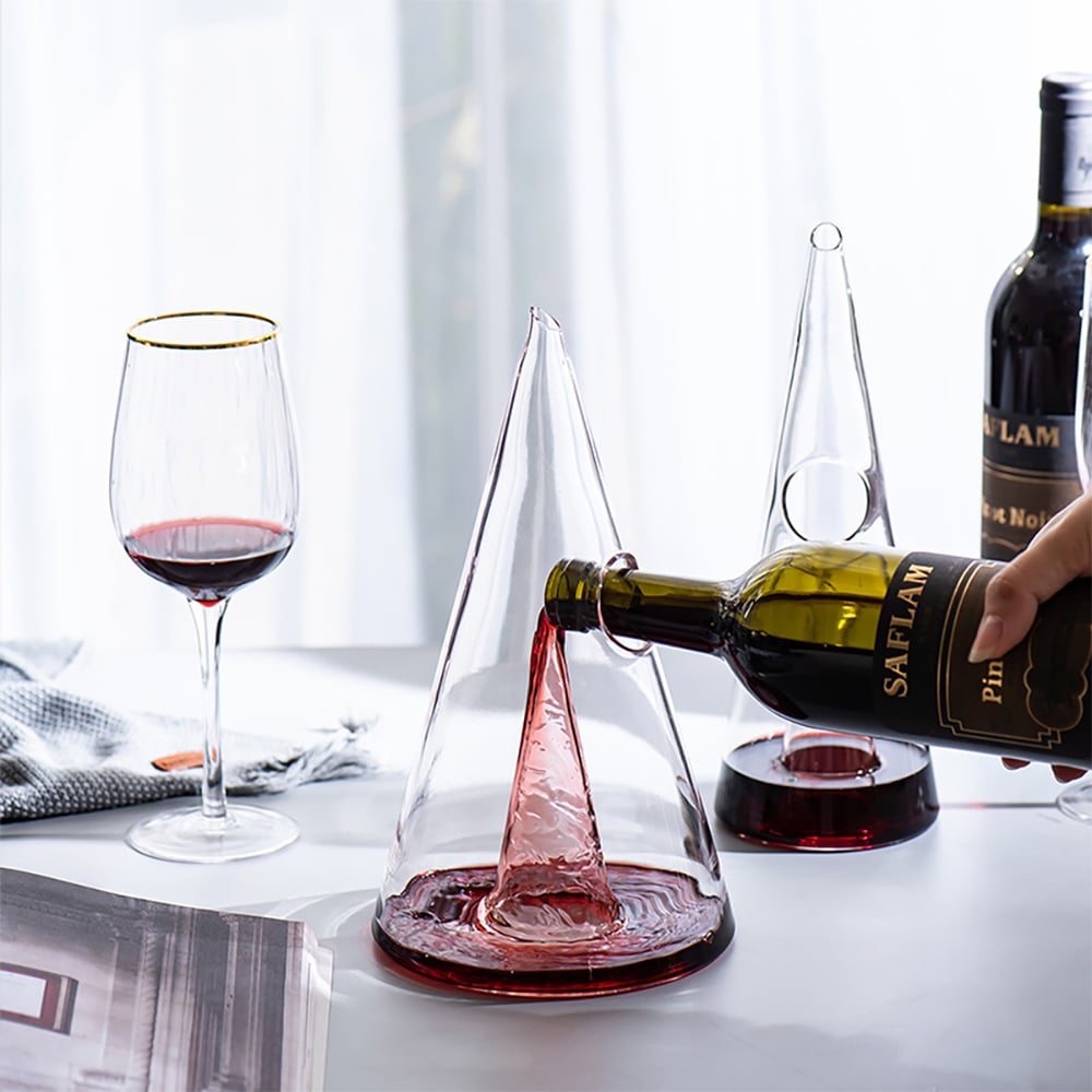 Customer Reviews for Unique Pyramid Glass Wine Decanter Hand Blown Red Wine Carafe with Wide Base