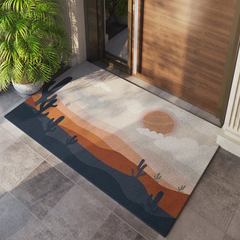 Customer Reviews for 2' x 3' Modern Rectangle Art Doormat Non-Slip Nature Sun Pattern Front Door Mat