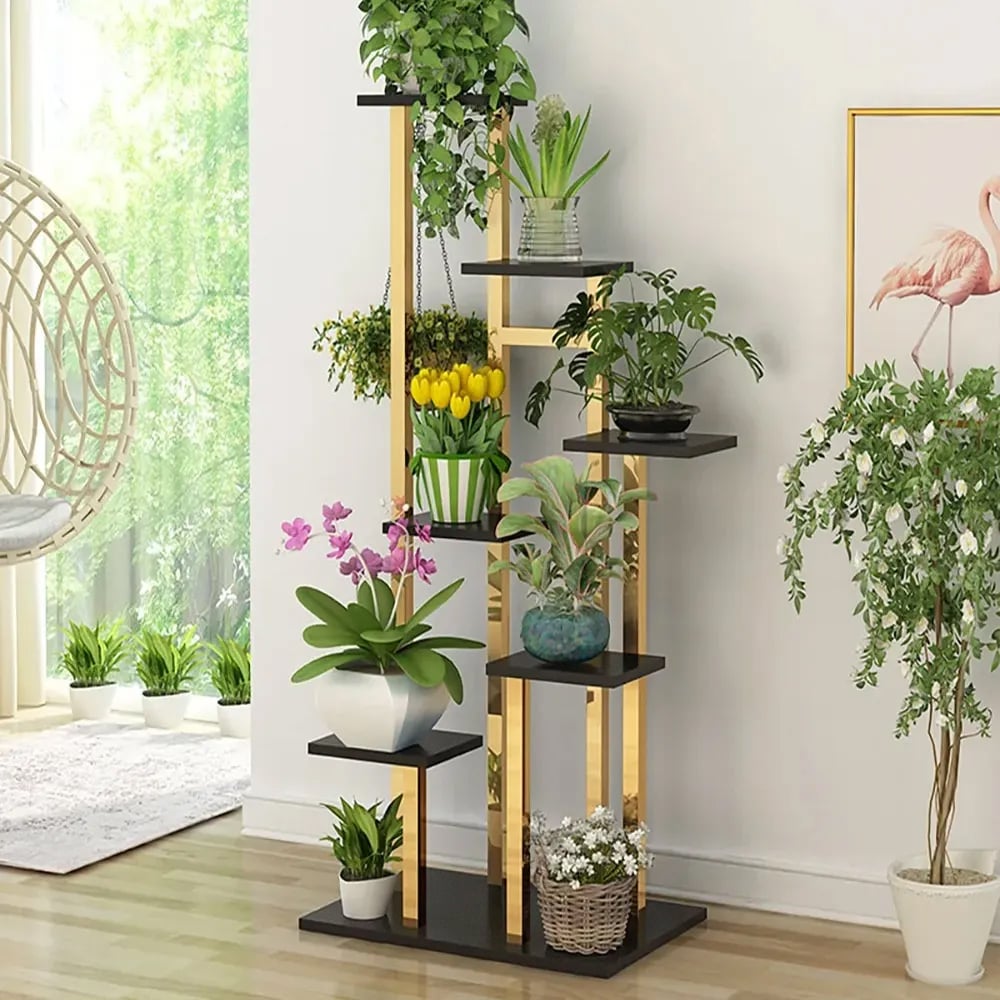 Customer Reviews for 1500mm Modern Tall Metal Plant Stand 7 Tier Ladder Planter in Gold & Black