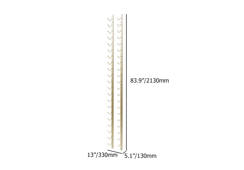 Modern Gold Wall Mounted Wine Bottle Rack 21-Bottle Metal Wine Rack weights dimensions image