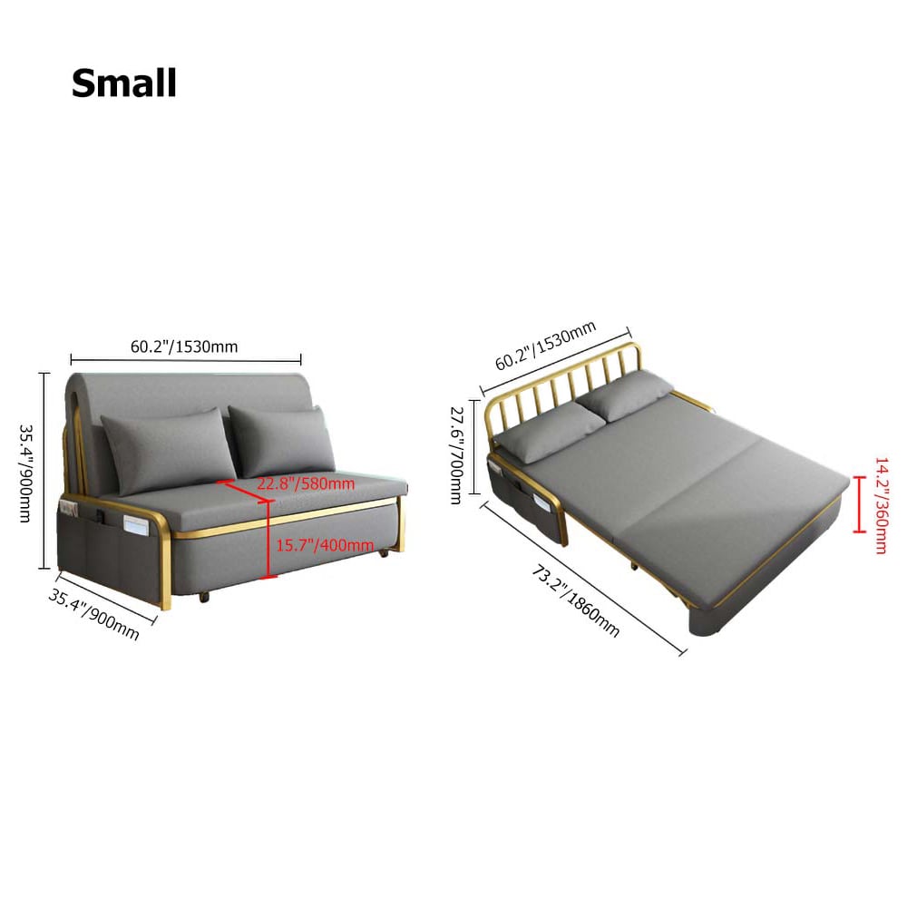 71" Queen 2-Seater Leath-aire Sleeper Sofa weights dimensions image