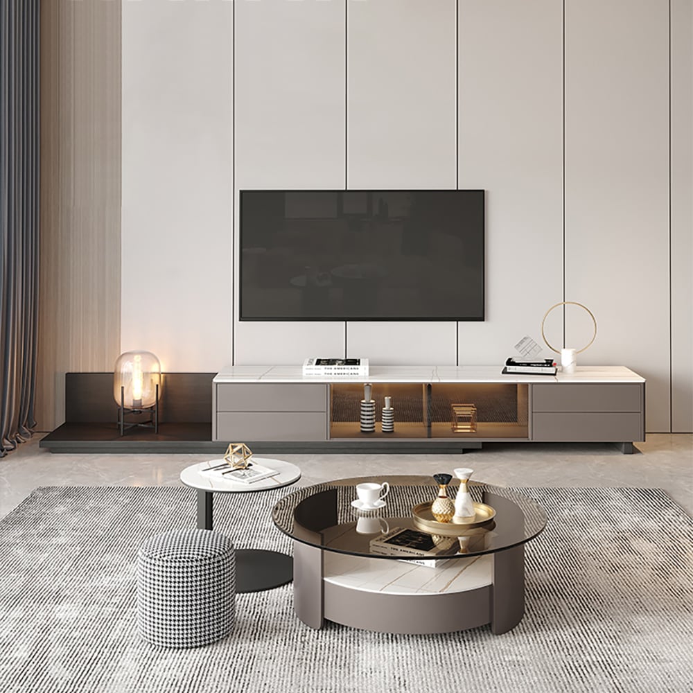 Customer Reviews for Italian Style Retractable TV Stand with 4 Drawers & LED Light for TV Up to 3048mm