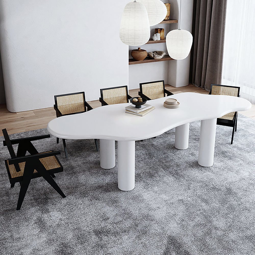 Questions and Answers for Irregular Dining Table 4-Leg 1800mm for 6 Person Japandi White