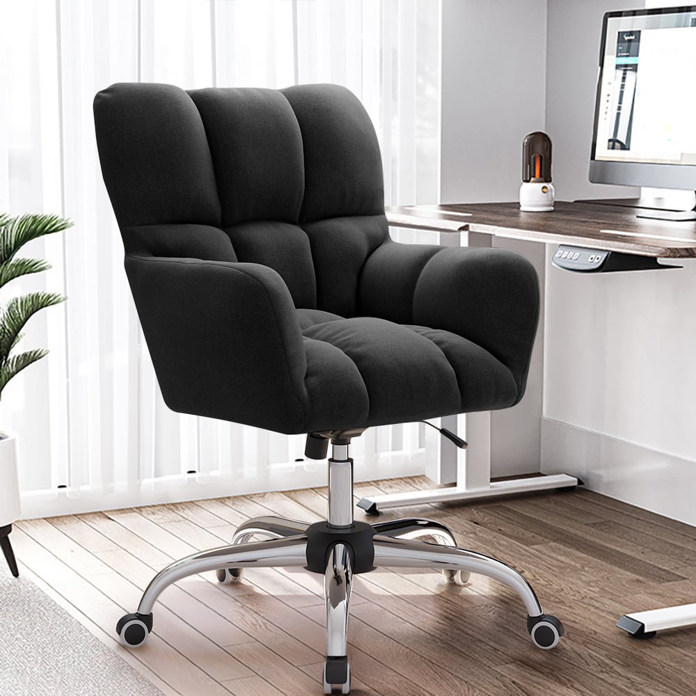 Questions and Answers for Modern Office Chair Upholstered Cotton & Linen Swivel Task Chair Height Adjustable