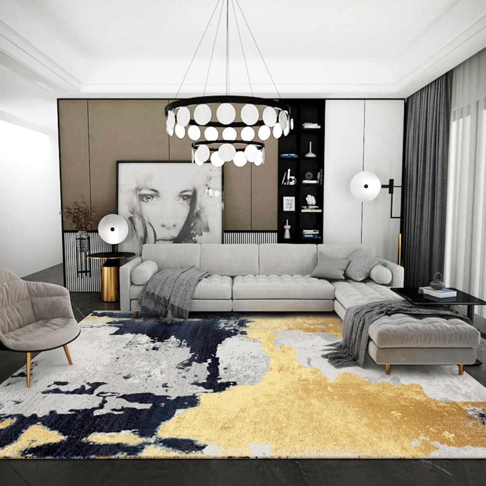 Questions et Réponses pour Tapis en nylon rectangulaire multicolore à peinture abstraite moderne de 1800 mm x 2700 mm