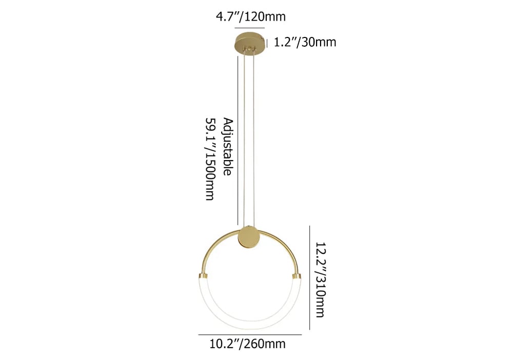 Customer Reviews for Modern Minimalist Single Circle Kitchen Island Light in Gold Cool Light