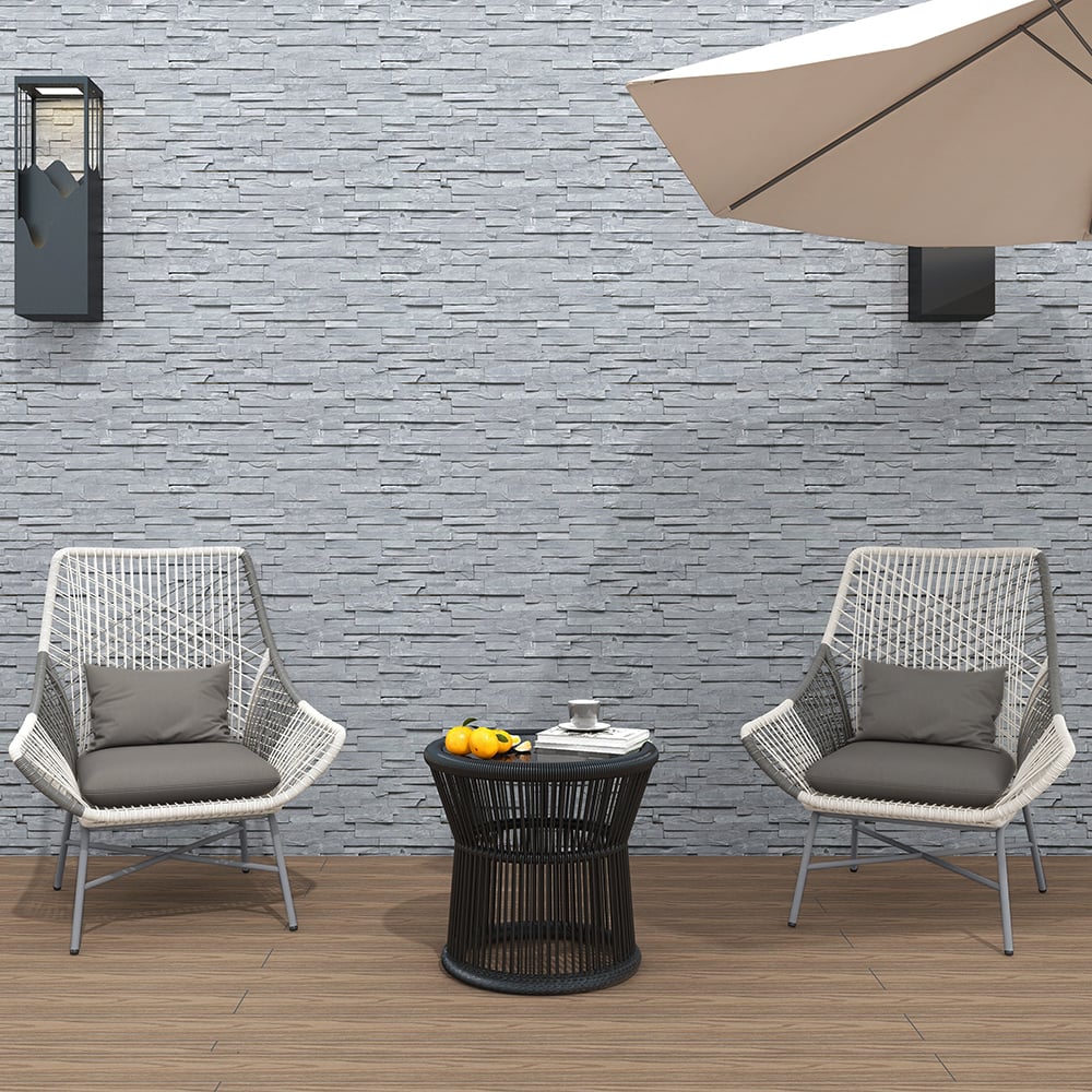 Oceny klientów dla Fotel ogrodowy PE z rattanu z poduszką z poduszką（Zestaw 2）