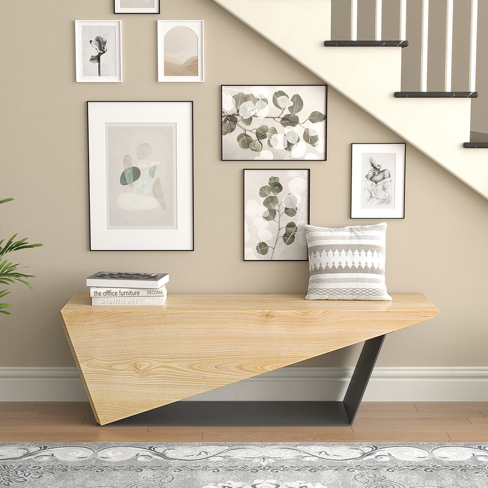 Questions and Answers for 47.2" Rustic Wooden Bench 3-Person Seat Bench for Entryway with Metal Base 