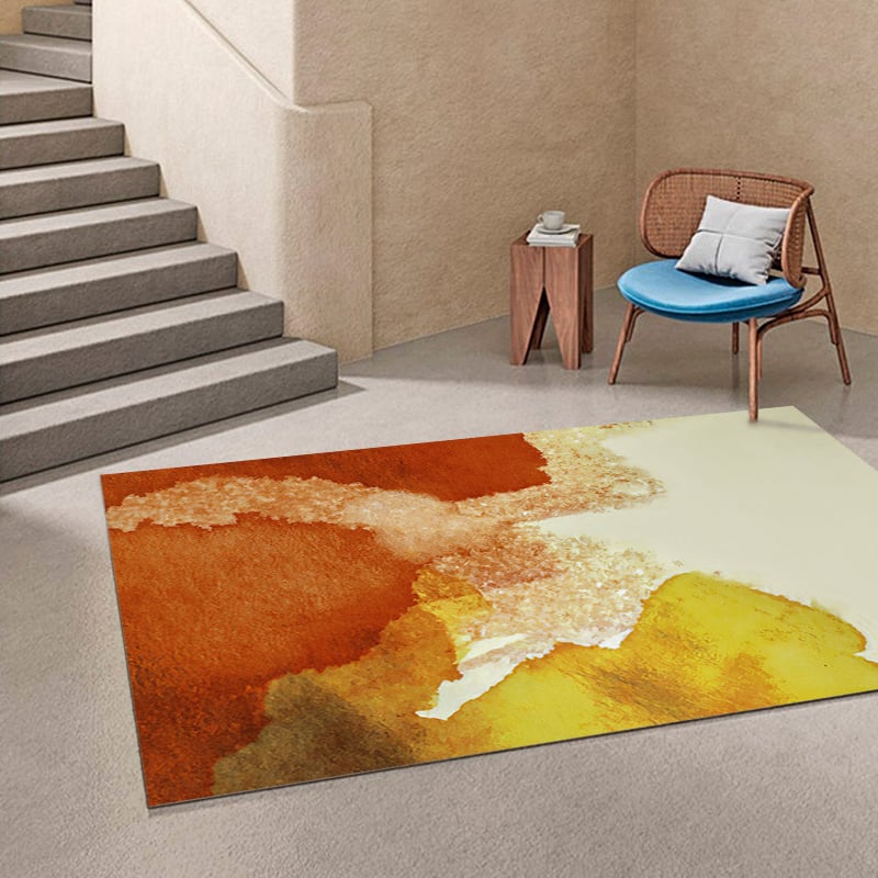 Avis Clients sur Tapis moderne en faux cachemire orange 1800 mm x 2700 mm pour salon et chambre