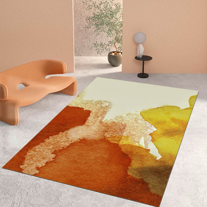 Avis Clients sur Tapis moderne en faux cachemire orange 1800 mm x 2700 mm pour salon et chambre