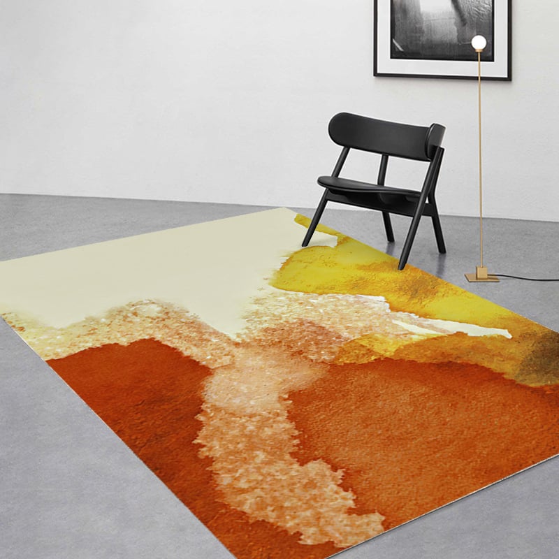 Avis Clients sur Tapis moderne en faux cachemire orange 1800 mm x 2700 mm pour salon et chambre
