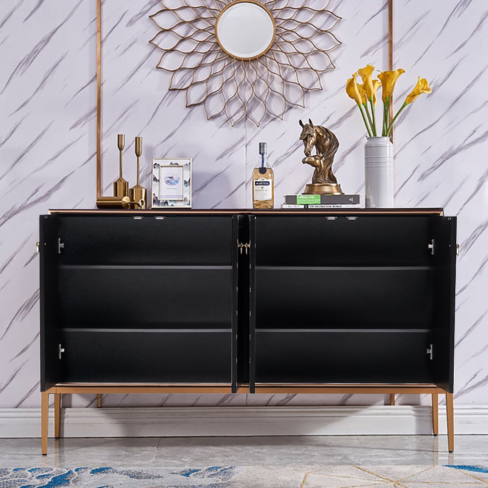 Questions and Answers for Modern Cabinet Scale Patterned Sideboard Buffet with Doors & Shelves in Large