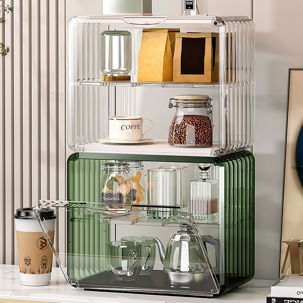 Customer Reviews for Modern 2-Tier Green & Transparent Desk Organizer Storage Rack Acrylic Adjustable Shelf