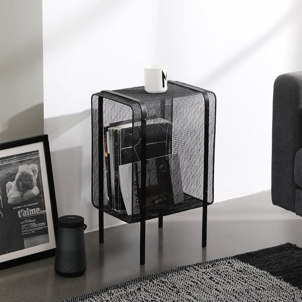 Questions et Réponses pour Porte-revues rectangulaire en métal moderne de 550 mm, noir