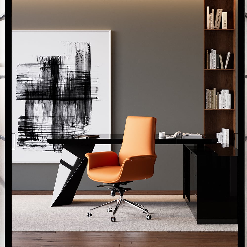 Questions and Answers for Orange Office Chair for Desk Upholstered PU Leather Swivel Task Chair