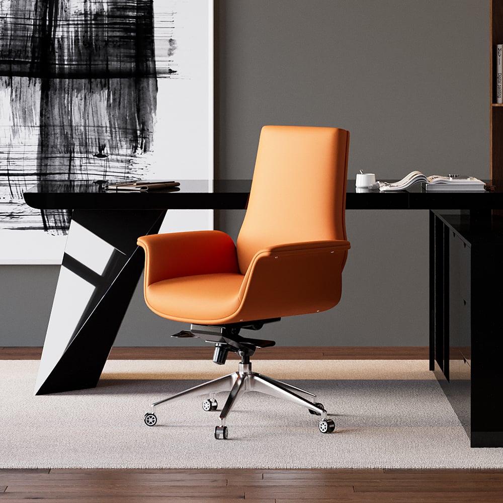 Questions and Answers for Orange Office Chair for Desk Upholstered PU Leather Swivel Task Chair