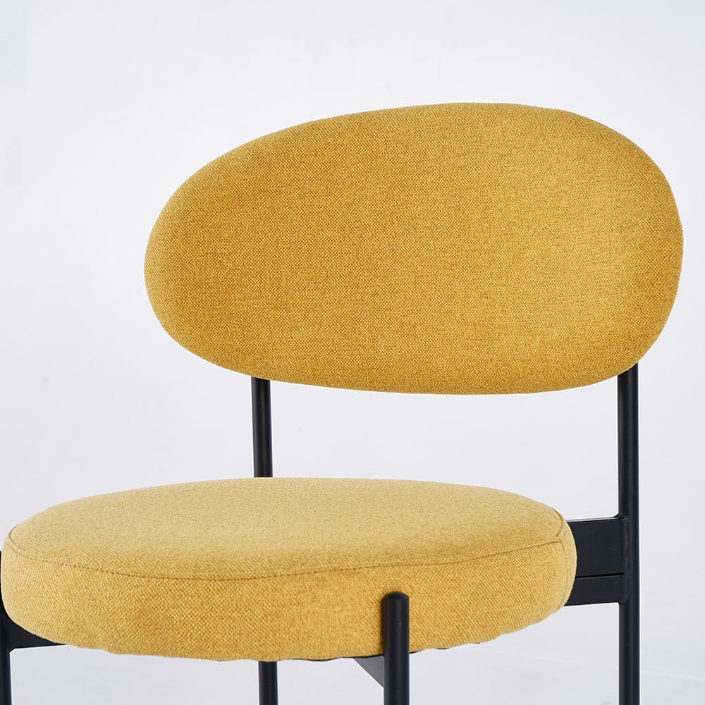 Customer Reviews for Modern Upholstered Dining Chairs Linen Side Chair (Set of 2) in Yellow