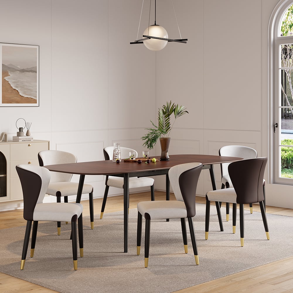 Questions et Réponses pour Ensemble de 2 chaises de salle à manger rembourrées en similicuir gris moderne