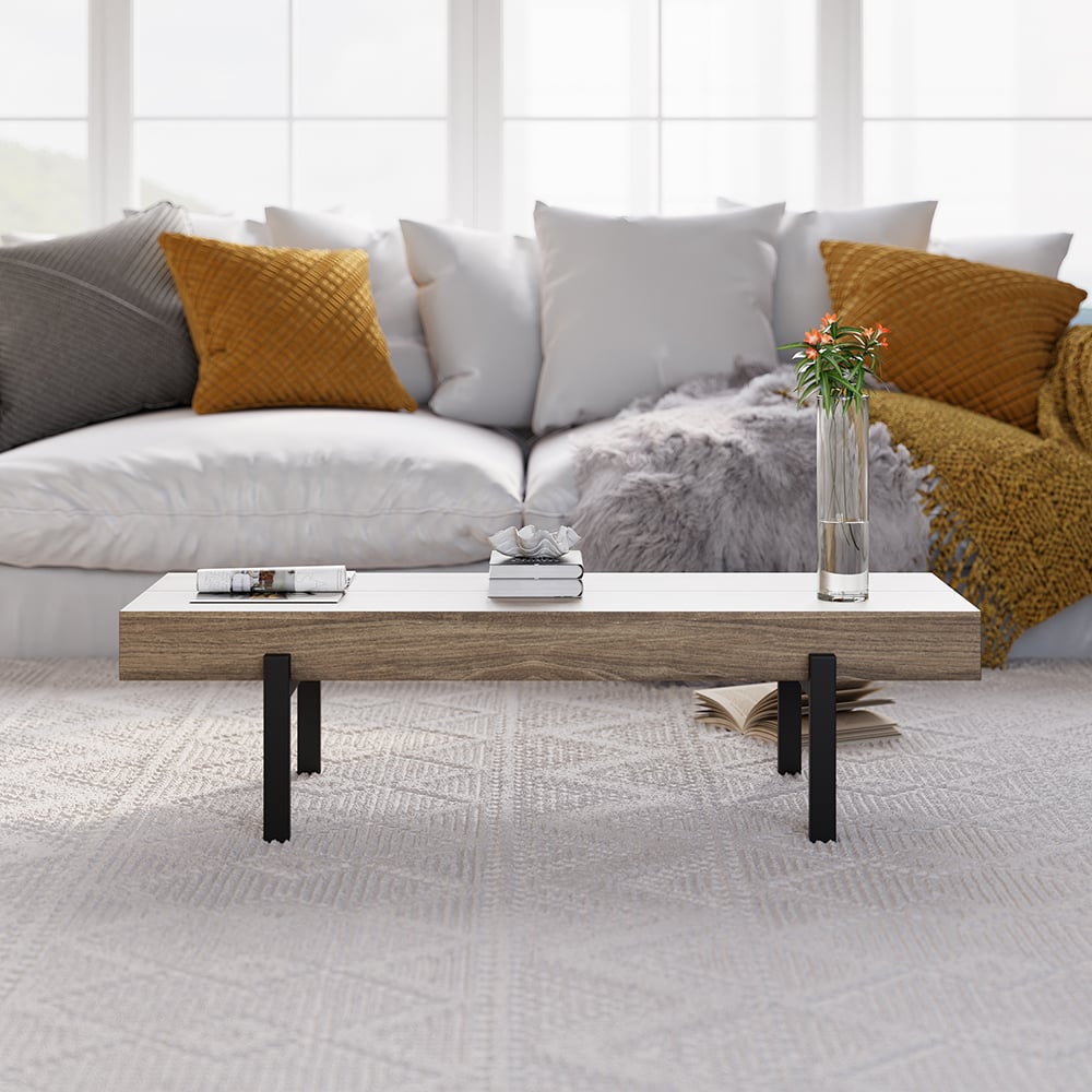 Questions and Answers for 1000mm Rustic Small Coffee Table Narrow Rectangular Cocktail Table Pine Wood Top