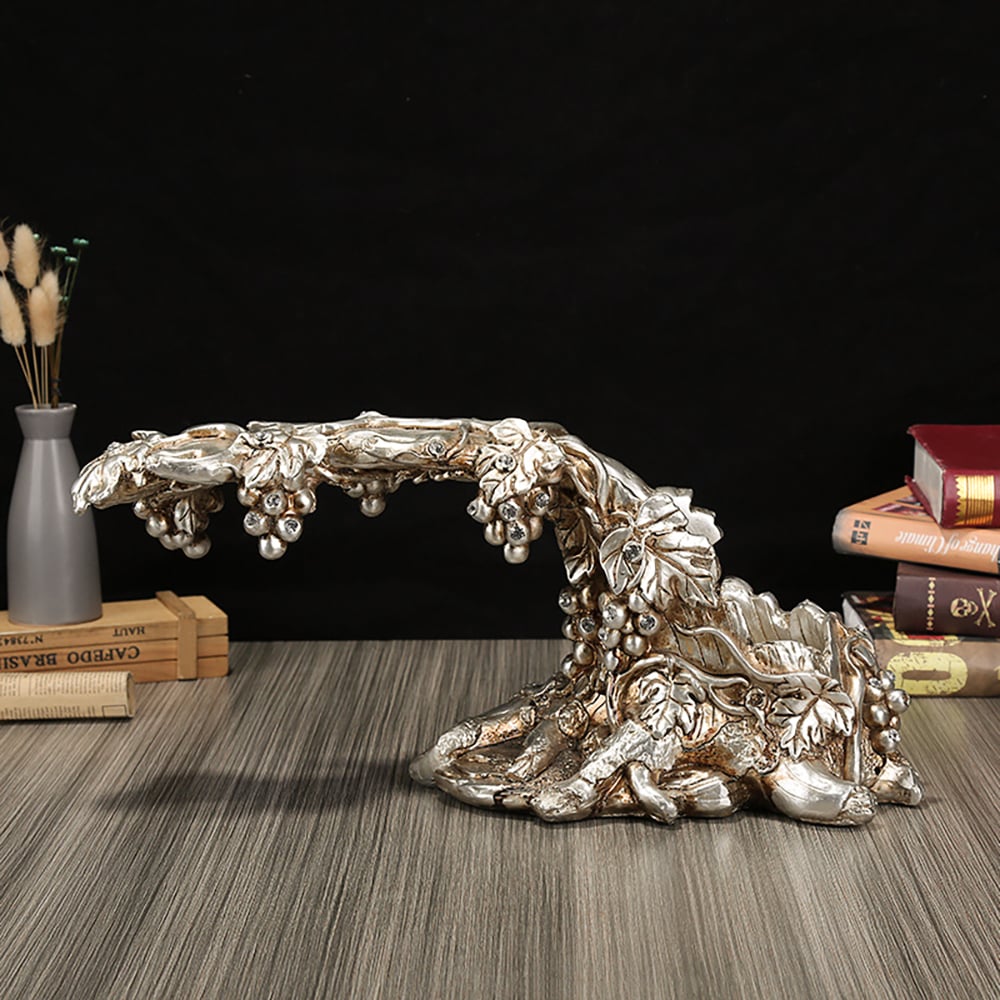 Questions et Réponses pour Étagère à verres à vin traditionnelle Grape Vines, porte-bouteilles de vin de table en argent vieilli