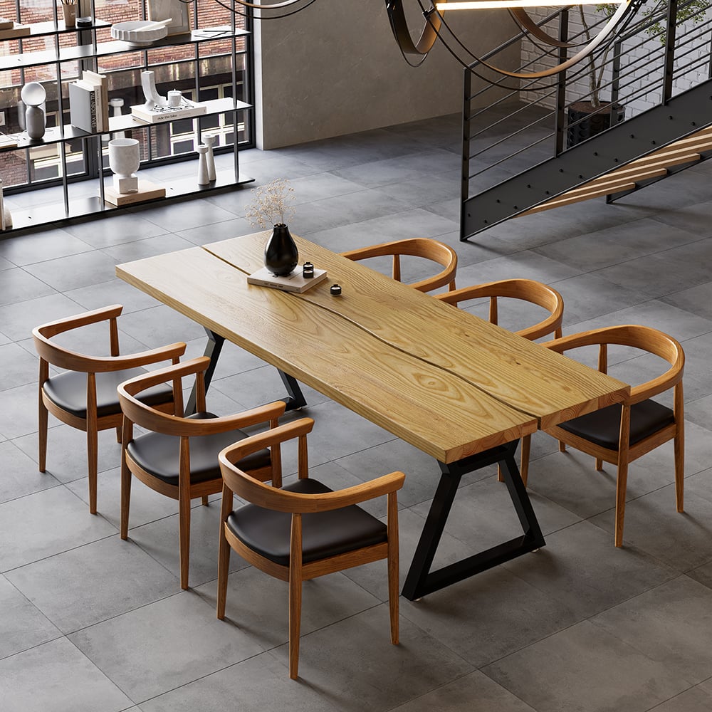 Questions and Answers for 1800mm Natural Industrial Dining Table with Wood Top & Metal Frame
