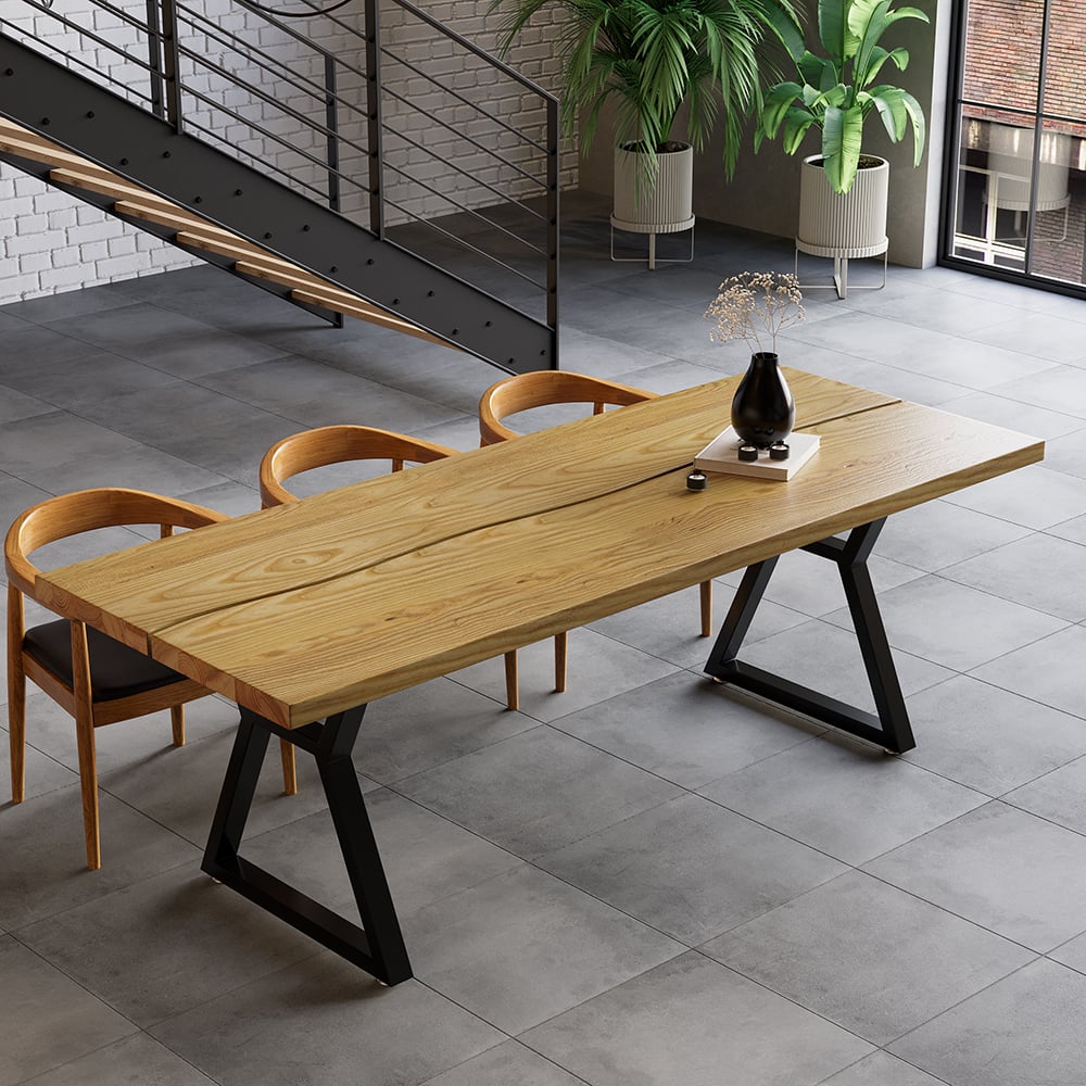 Questions and Answers for 1800mm Natural Industrial Dining Table with Wood Top & Metal Frame