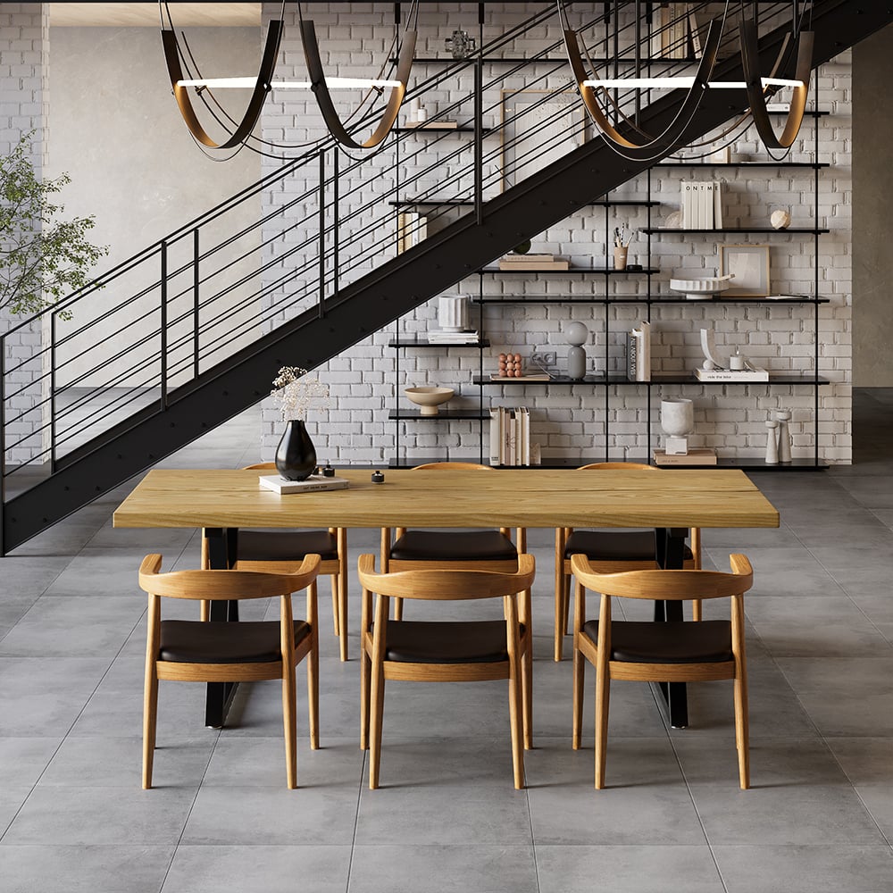 Questions and Answers for 1800mm Natural Industrial Dining Table with Wood Top & Metal Frame