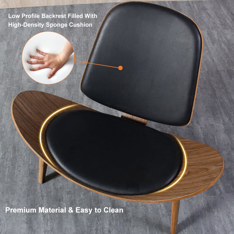 Leather Walnut Tripod Accent Chair highlight image