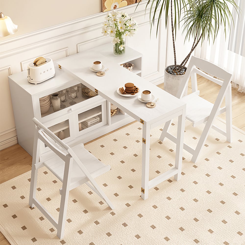 Customer Reviews for 1200 mm white wooden sideboard with extendable and folding table, rustic style