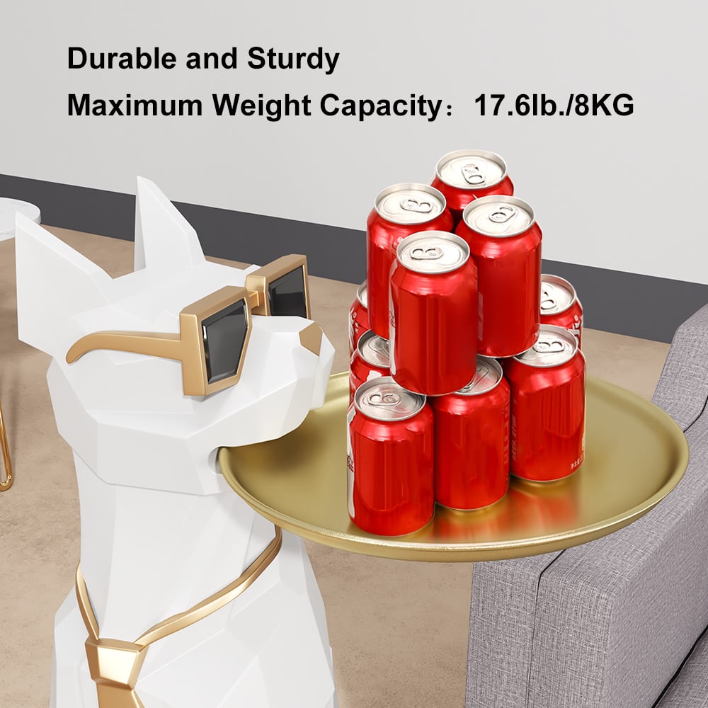 Dog Sculpture Resin Side Table with Tray Top & Tissue Box highlight image