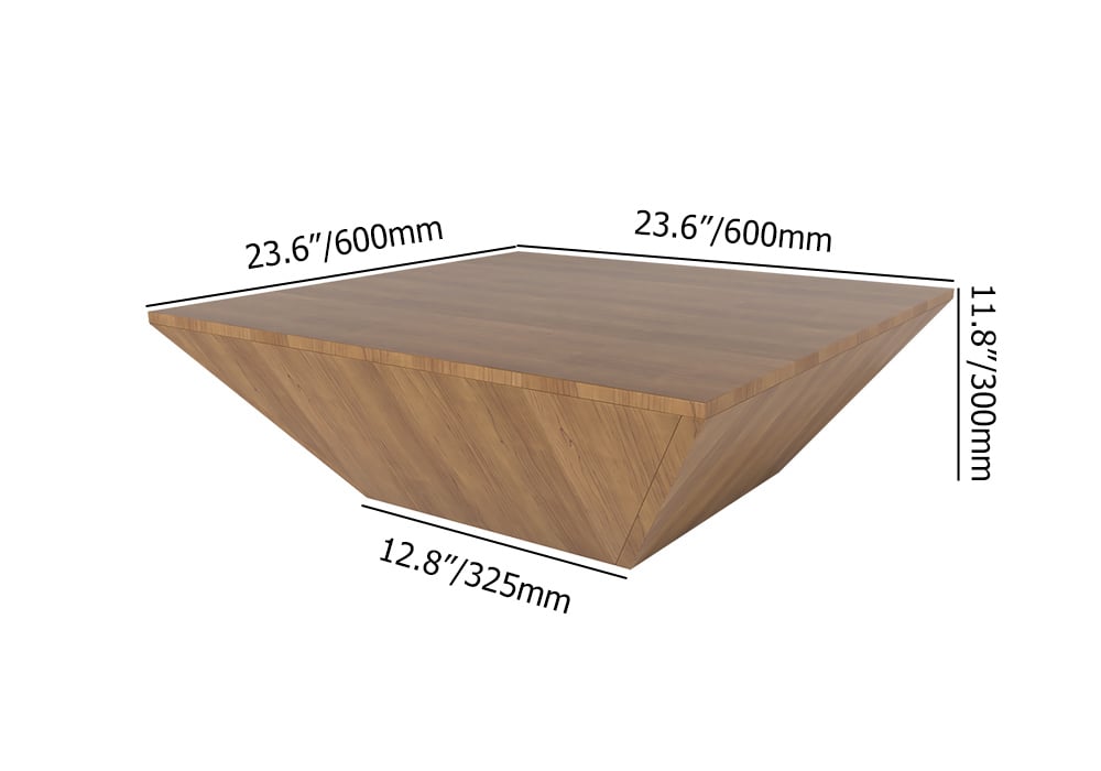 Modern Wood Coffee Table with Storage Square Drum Coffee Table with 1-Drawer