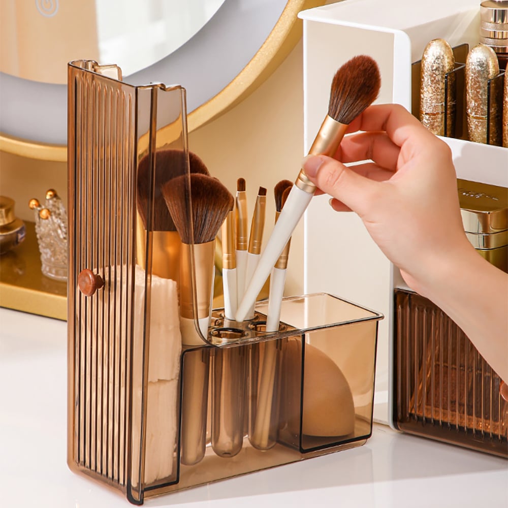 Questions and Answers for Makeup Organizer Desk Storage Display Box with 2 Drawers in White