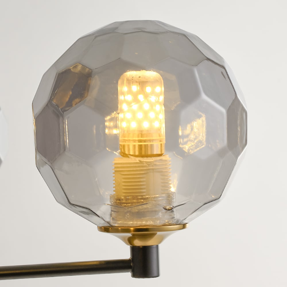 Customer Reviews for 8-Light Sputnik Chandelier in Black & Gold Globe Glass Shade Included