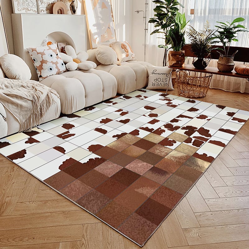 Questions and Answers for 5' x 7' Modern Checkered Area Rug Geometric Decorative Carpet for Living Room Bedroom