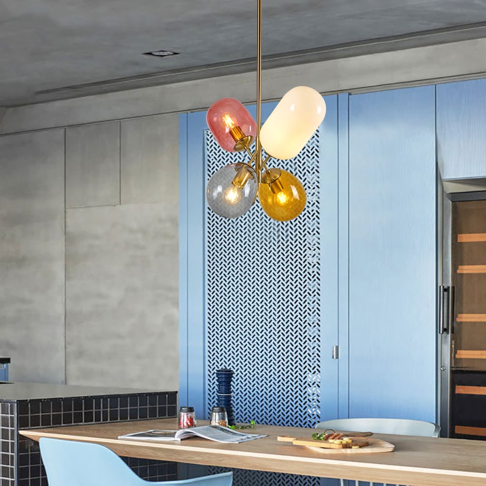 Customer Reviews for Modern Lovely 4-Light Colorful Chandelier Glass Balloon Pendant Light