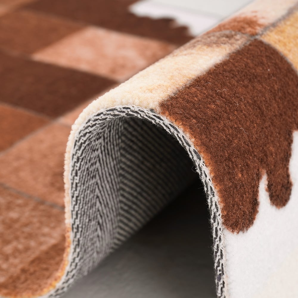 Questions and Answers for 5' x 7' Modern Checkered Area Rug Geometric Decorative Carpet for Living Room Bedroom