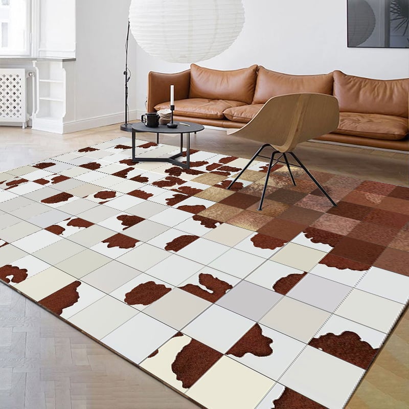 Questions and Answers for 5' x 7' Modern Checkered Area Rug Geometric Decorative Carpet for Living Room Bedroom