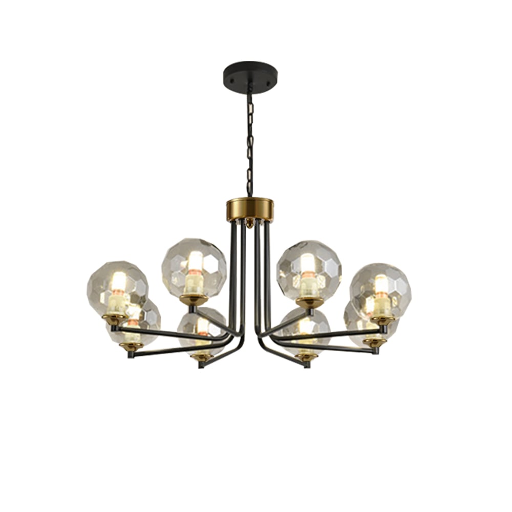 Customer Reviews for 8-Light Sputnik Chandelier in Black & Gold Globe Glass Shade Included