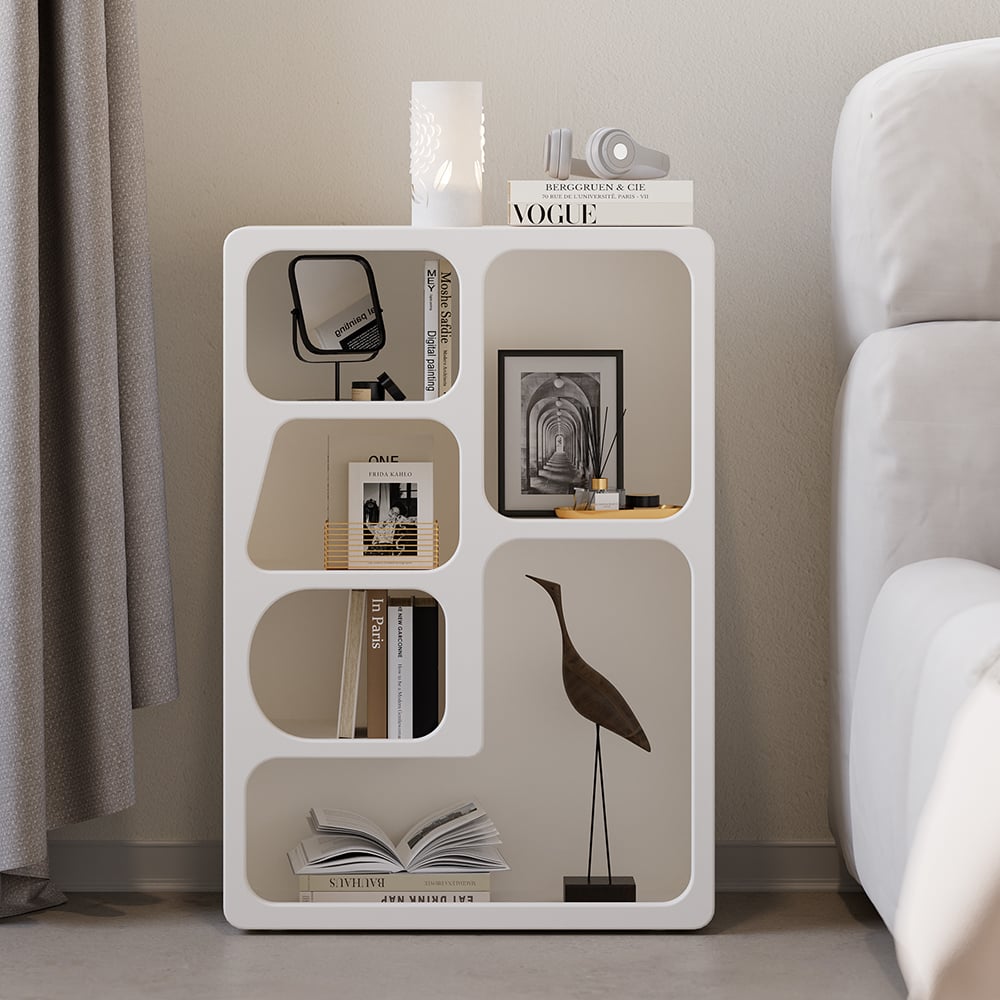 Domande e risposte per Comodino ad arco bianco Codiys con ripiani aperti Comodino Art Déco