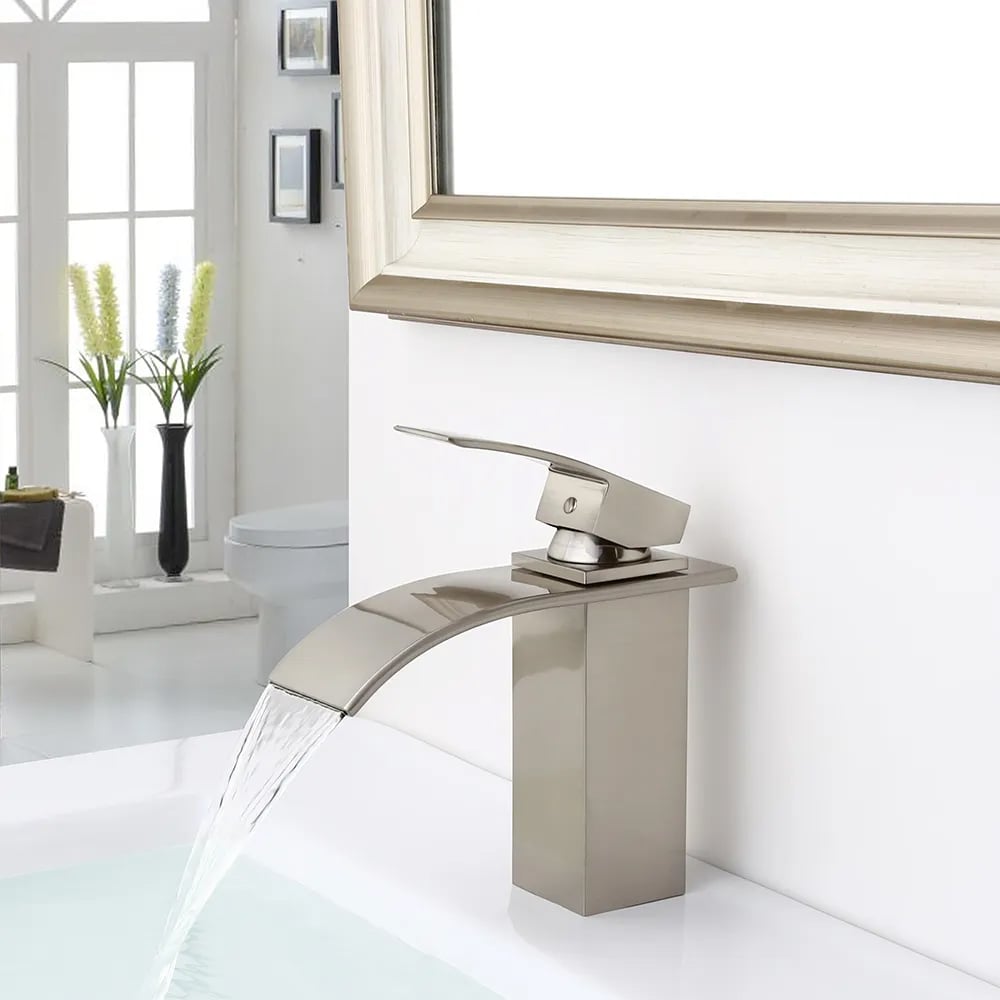 Customer Reviews for Milly Waterfall 1-Handle Single Hole Lavatory Faucet Bathroom Sink Faucet Brushed Nickel
