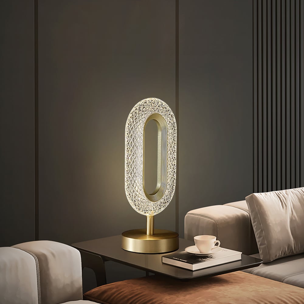 Customer Reviews for Ovated Modern LED Table Lamp Plug in Desk Lamp Ring Shape in Gold