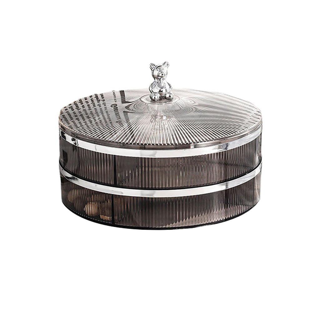 Questions and Answers for Acrylic 280mm Divided Serving Tray with Lid 2 Tiered Snack Tray Food Storage Containers