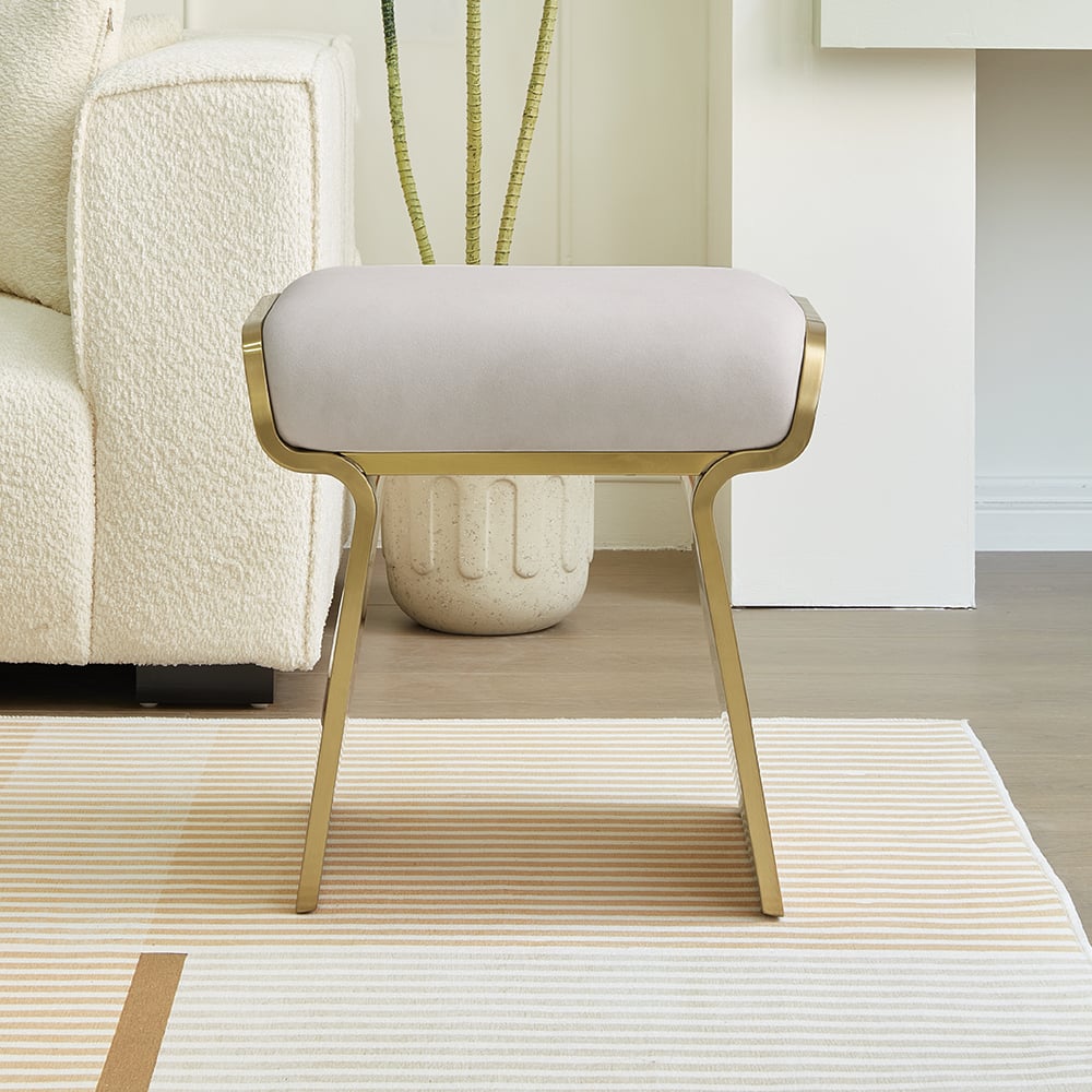 Questions and Answers for Upart Leath-aire Upholstered Vanity Stool with Gold Frame