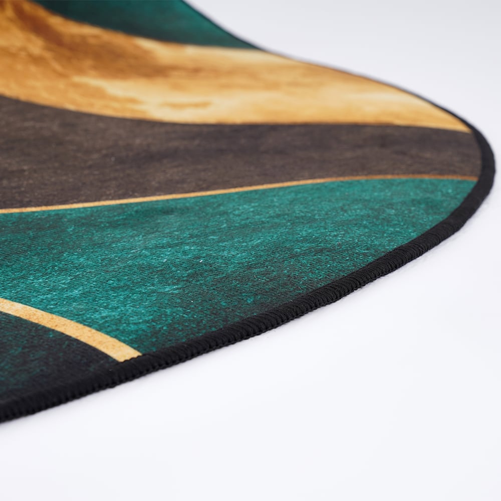 Oceny klientów dla 4-calowy nowoczesny zielony czarno-złoty okrągły dywan wewnętrzny Geometirc Dekoracyjny