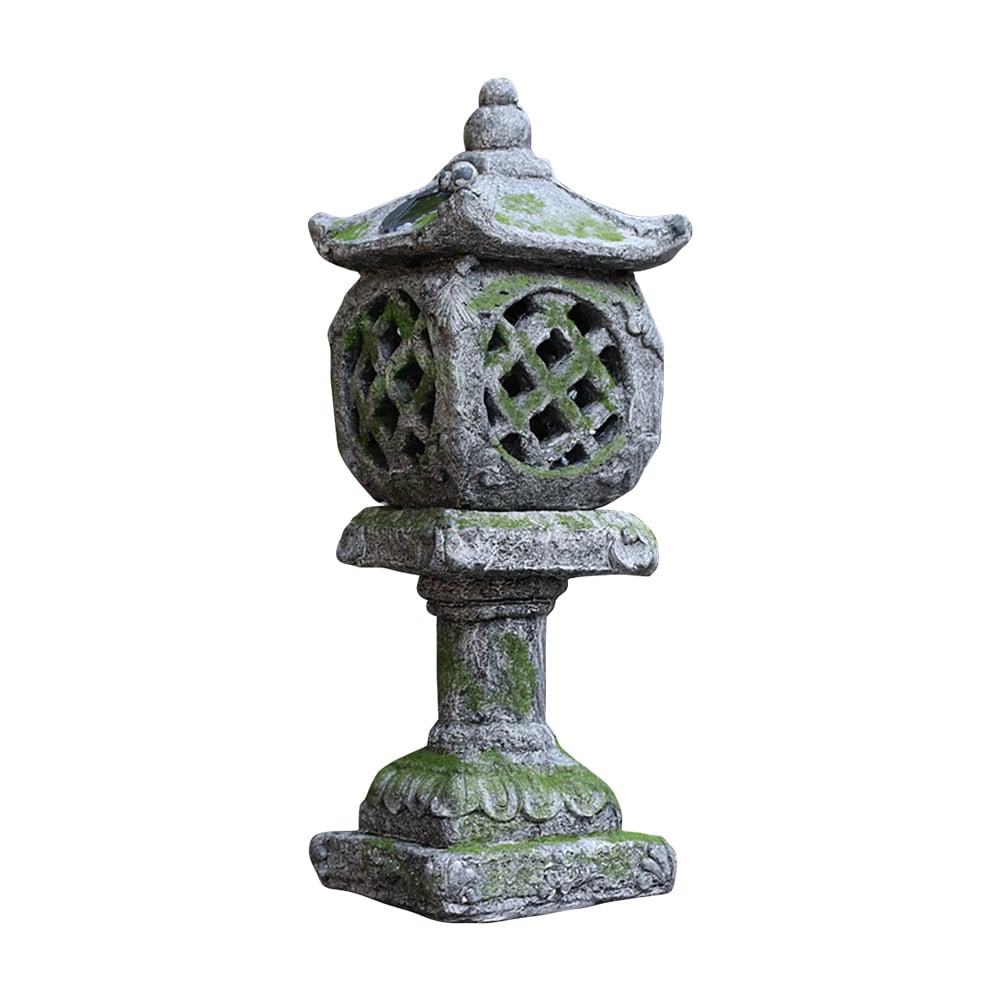 Customer Reviews for Outdoor Garden Japanese Solar Lantern Sculpture Concrete Gray Fiberglass Asian Decor