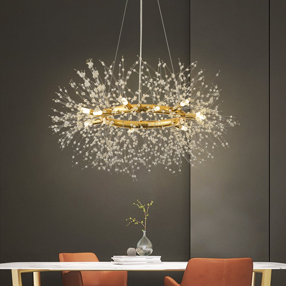 Domande e risposte per Lampadario a sospensione Sputnik Mid-Century moderno a 12 luci in cristallo