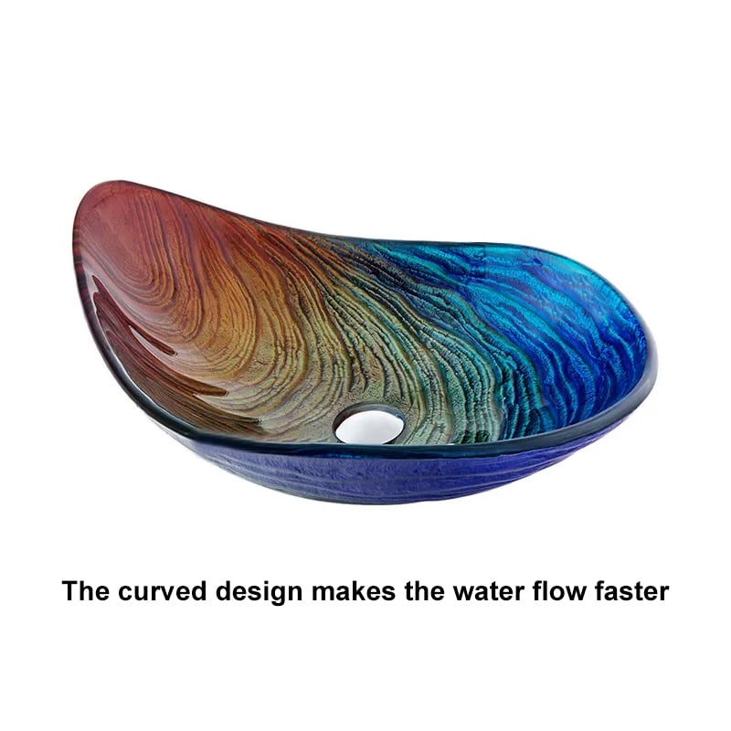 Questions and Answers for Tempered Glass Multicolour Teardrop-Shaped Bathroom Countertop Basin Wash Basin