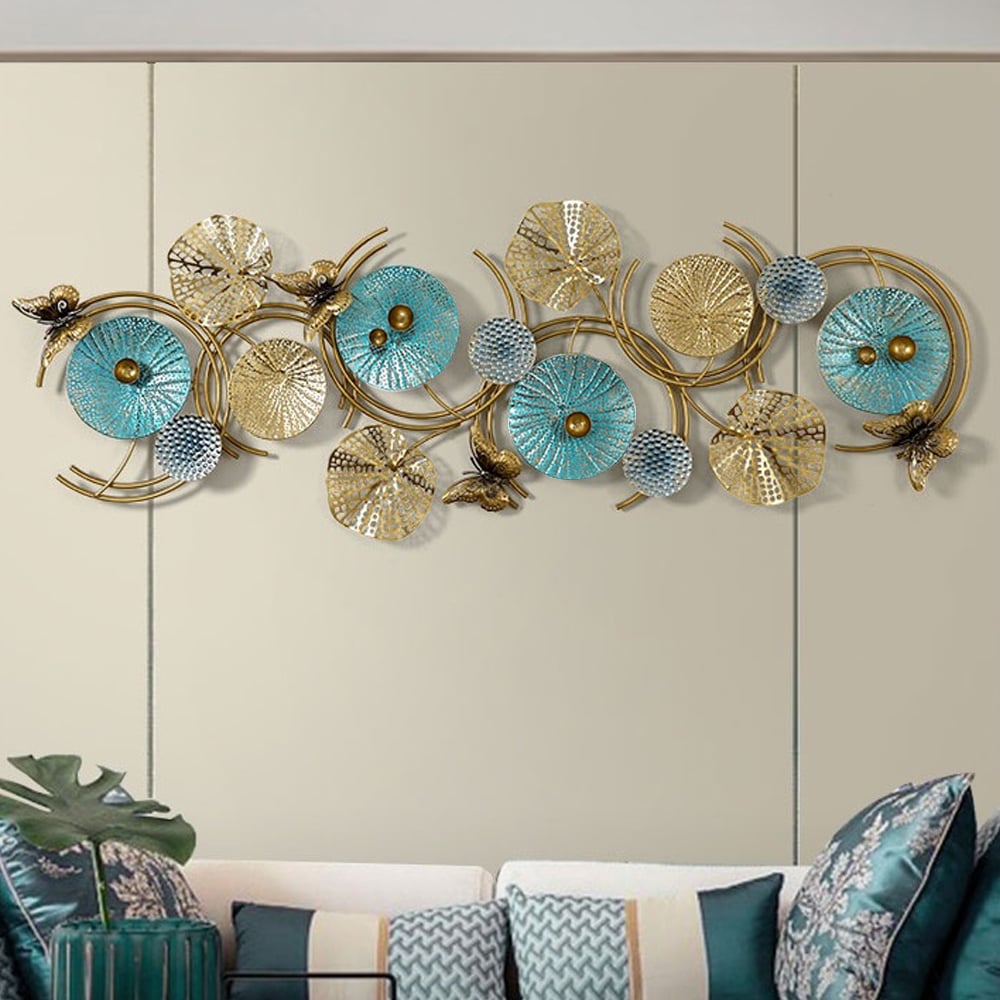 Questions and Answers for 1200mmW*470mmH 3D Lotus Leaves Wall Decor Home Luxury Metal Wall Art
